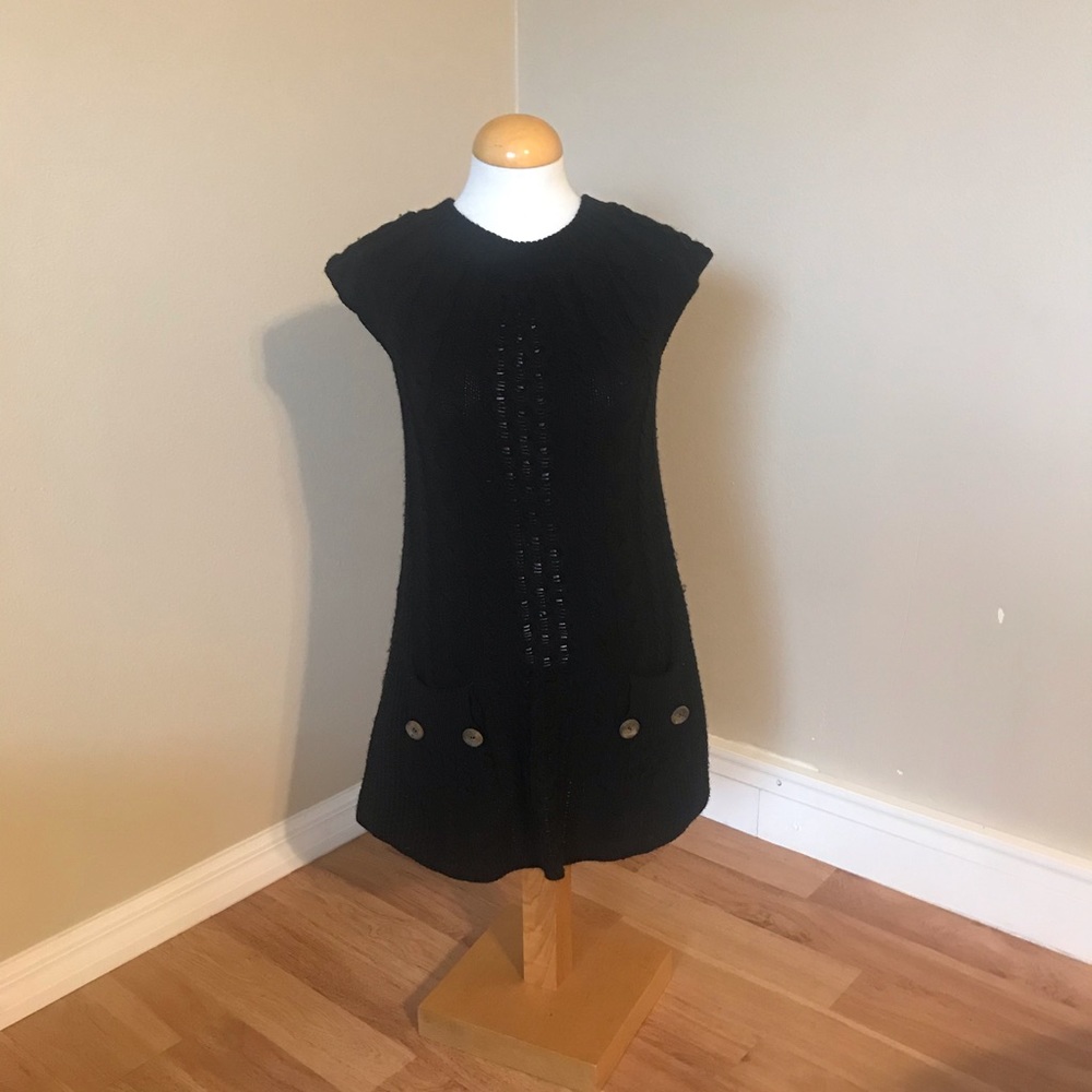 FREE PEOPLE Black Acrylic Wool Knit Top (Womens S)